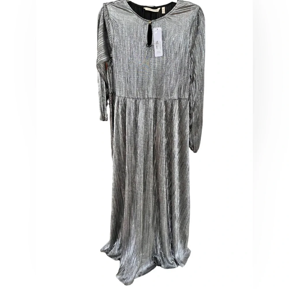 Silver maxi dress with sash NWT - Picture 4 of 6